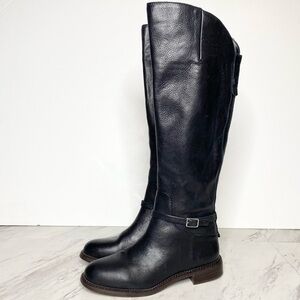 Franco Sarto Haylie Black Leather Tall Boot 6 1/2